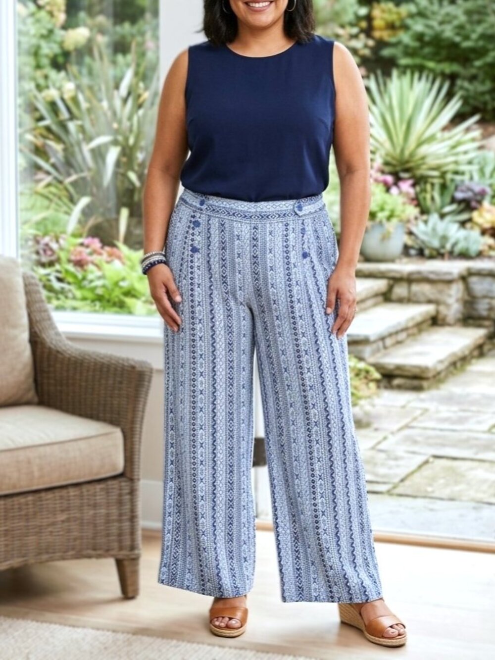 ROBERT LOUIS Wide-Leg Pants. Plus Size 3X